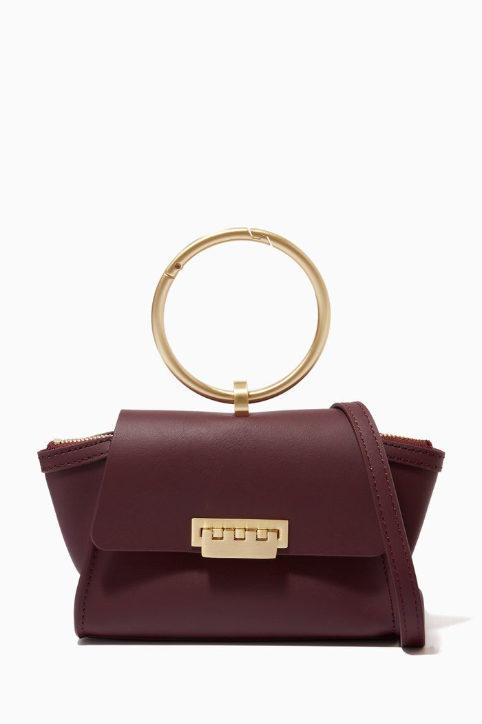 

Eartha Wristlet Bag in Leather, Burgundy