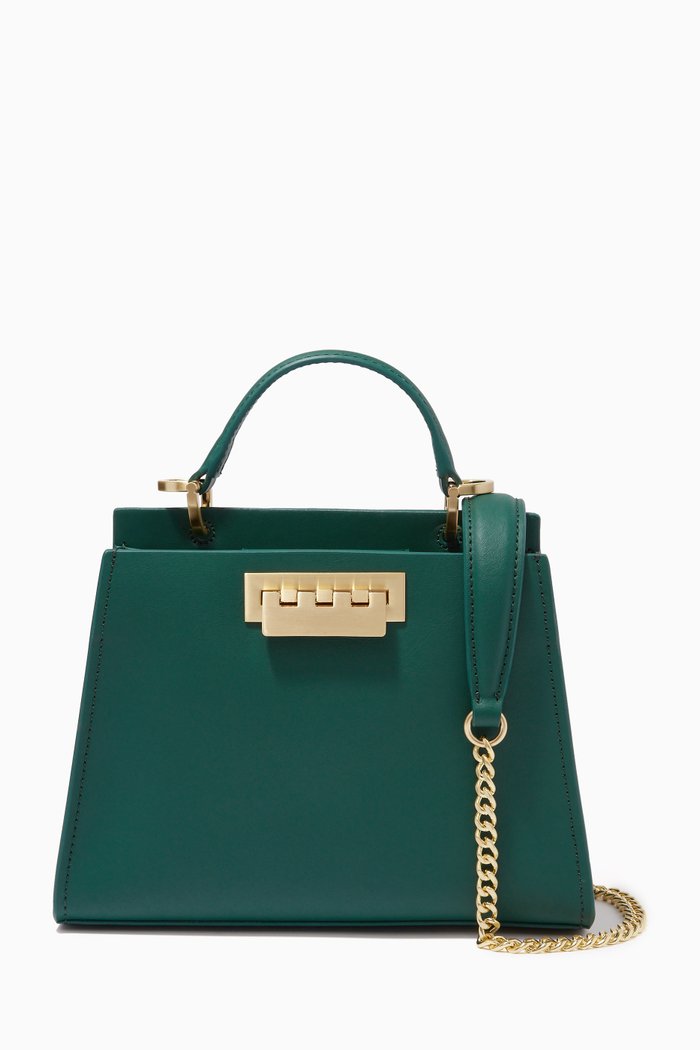 

Earthette Top Handle Bag in Leather, Green