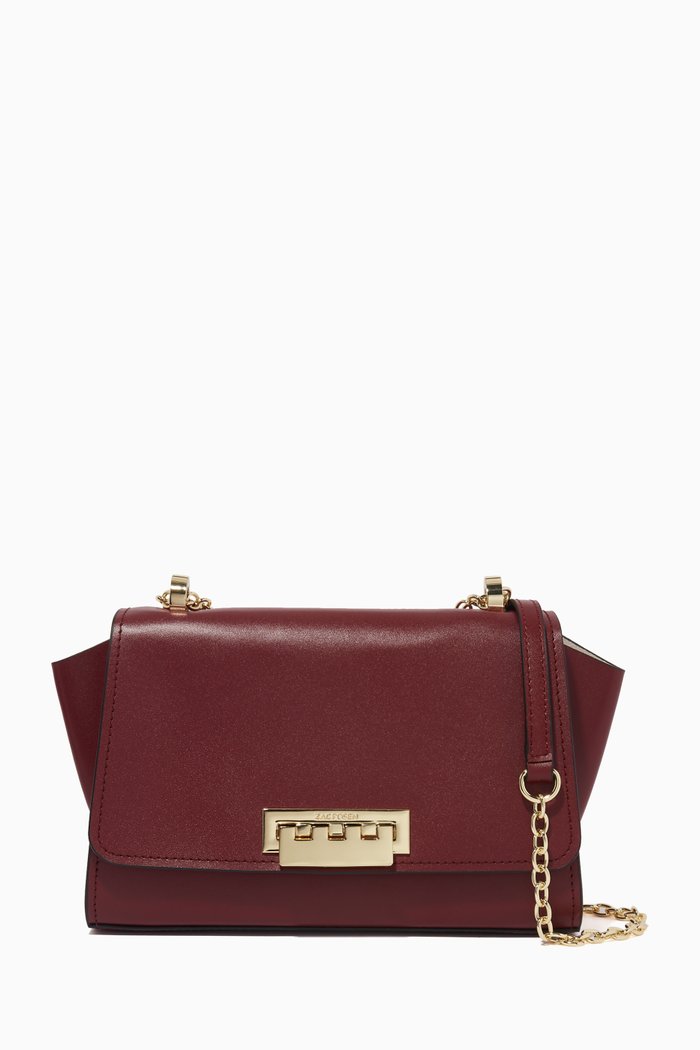 

Eartha Mini Crossbody Bag in Leather, Burgundy