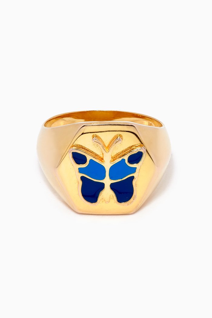 

Butterfly Ring in 18kt Gold Vermeil, Blue