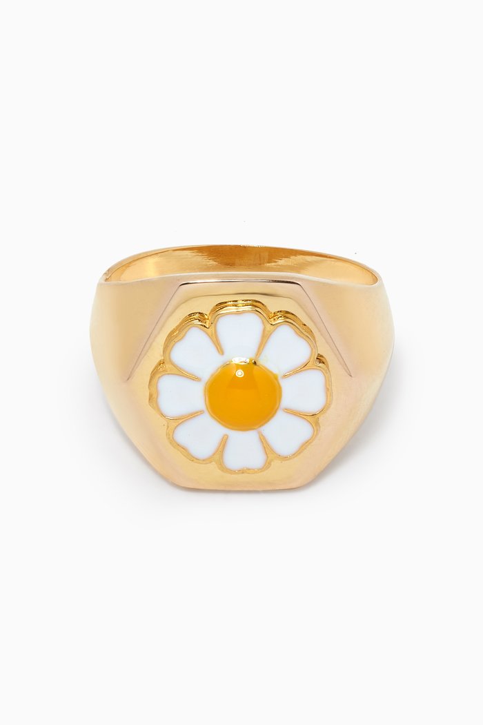 Daisy Ring in 18kt Gold Vermeil, White