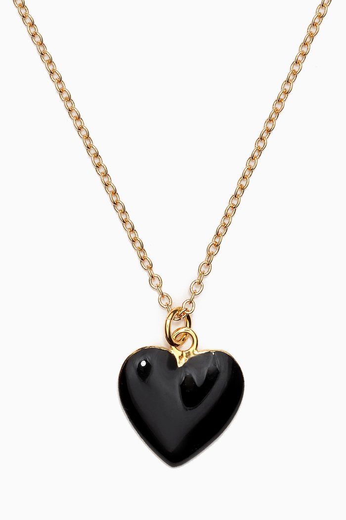 

I Love Me Necklace in 18kt Gold-plated Metal, Black