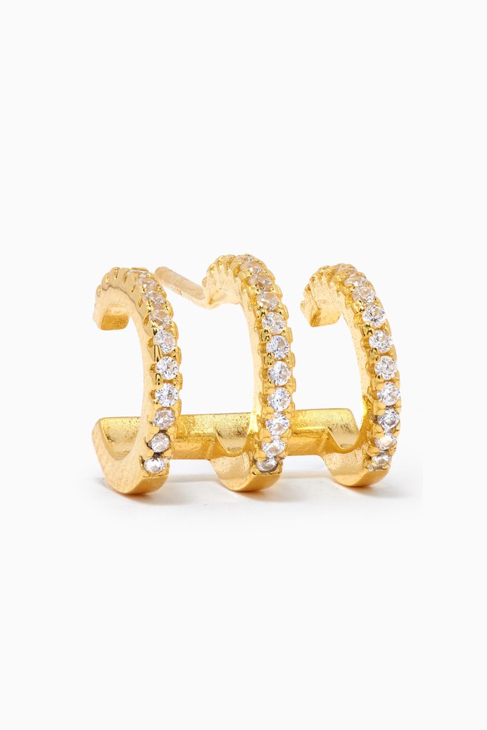 

Three Ring Earcuff in 18kt Gold Vermeil