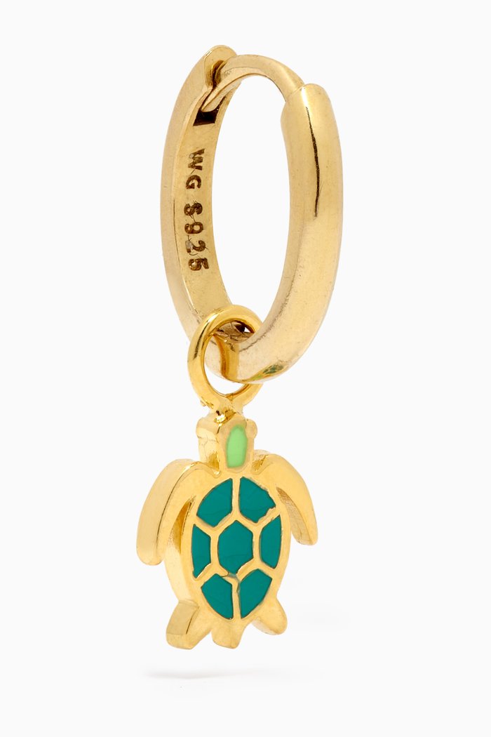 

Turtle Earring in 18kt Gold Vermeil, Green