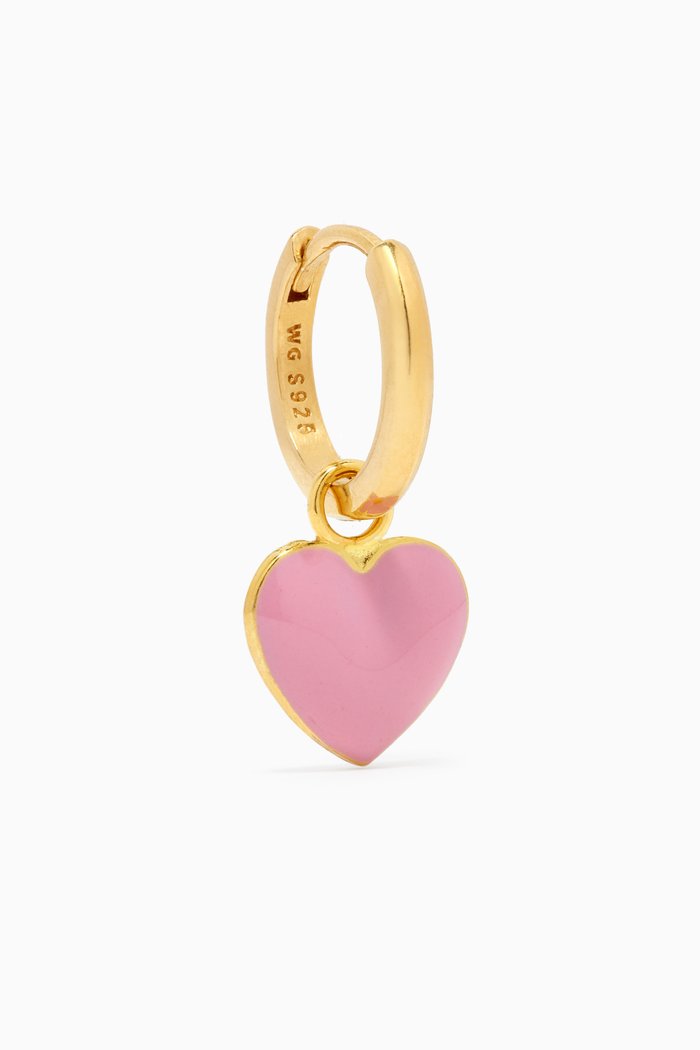 

Heart Me Single Earring in 18kt Gold-plated Metal, Pink