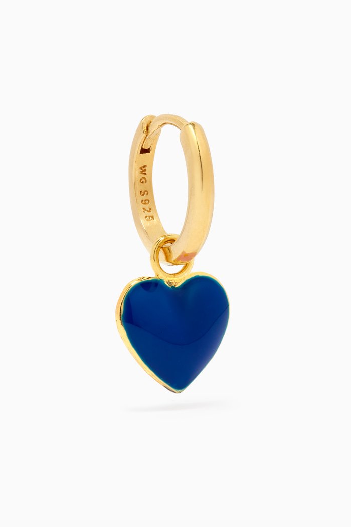 

Heart Me Single Earring in 18kt Gold-plated Metal, Blue