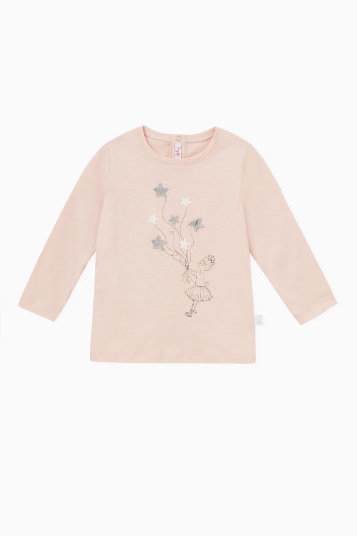 

Ballerina Print T-shirt in Cotton, Pink