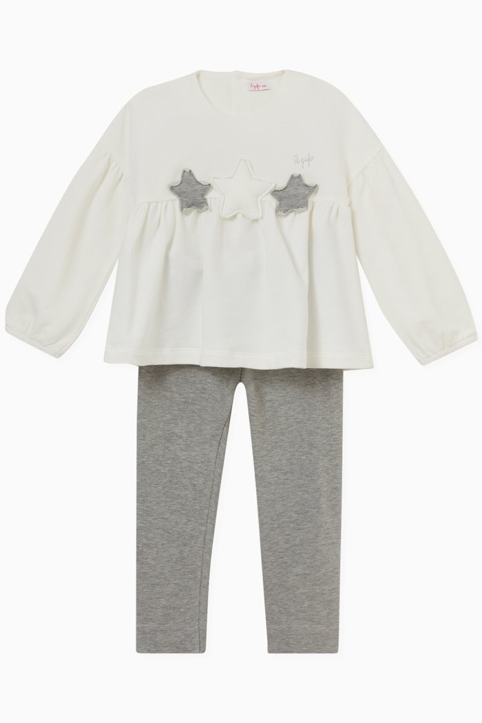 

Star Detail Top and Leggings, Set of Two, Neutral