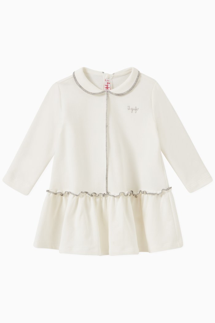 

Peter Pan Collar Dress in Cotton, Neutral