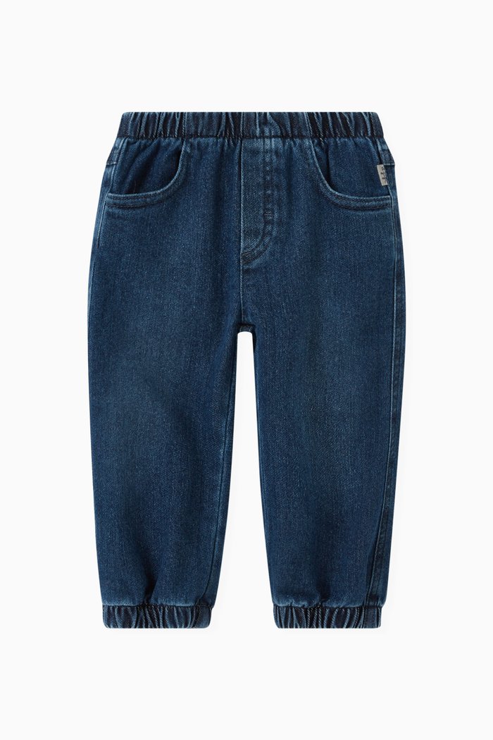 

Elastic Cuff Jeans in Denim, Blue