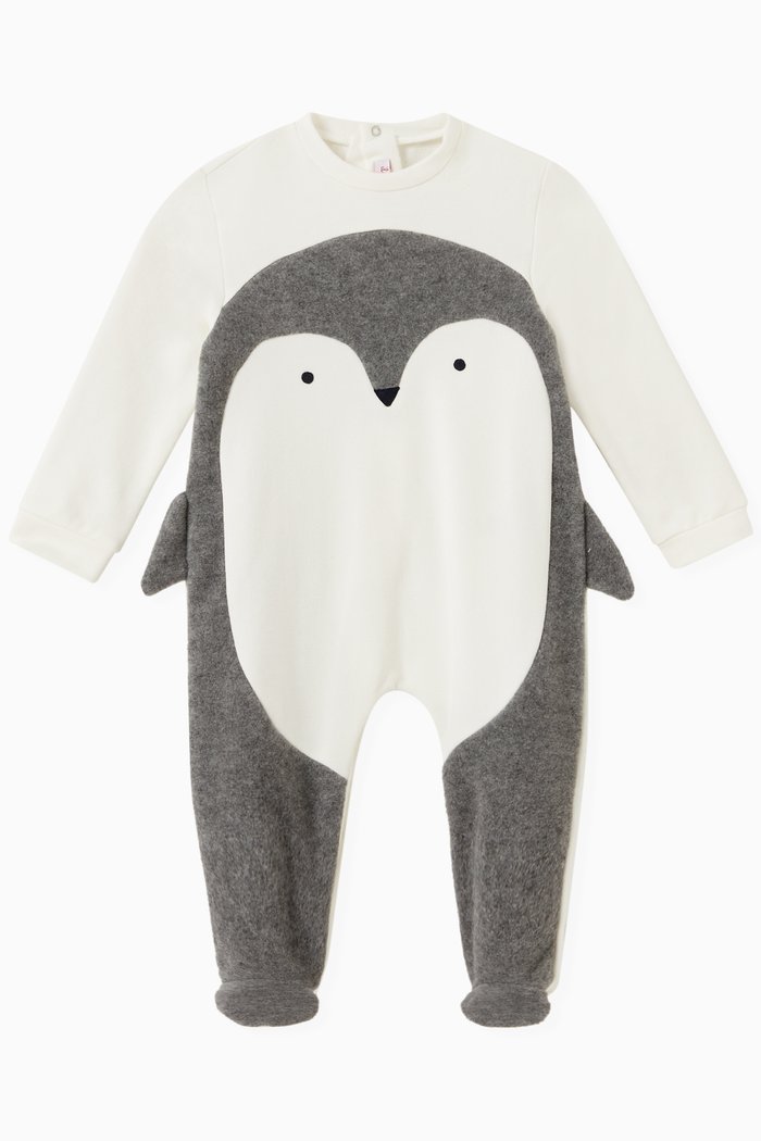 

Penguin Applique Pyjama in Cotton, Neutral