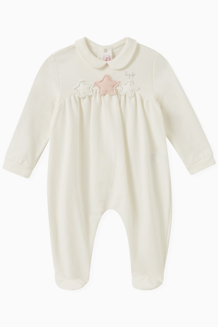 

3D Star Applique Pyjama in Cotton, Neutral