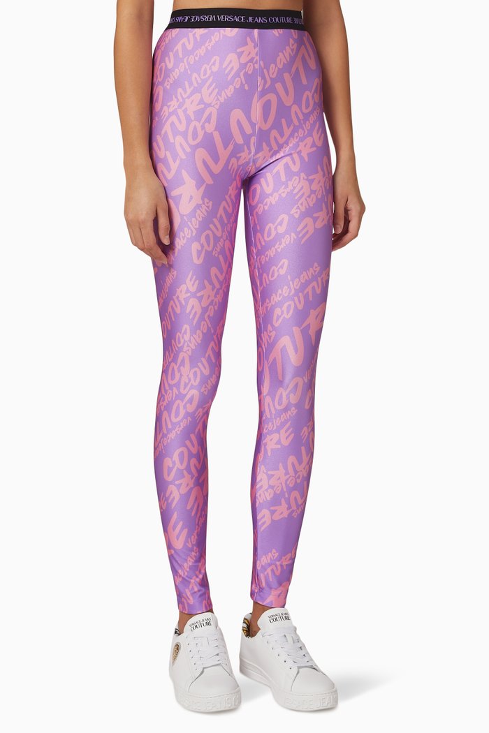 Logo Loggings in Stretch Jersey, Purple