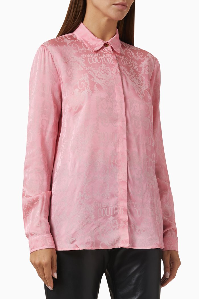 

Baroque Logo Shirt in Jacquard, Pink