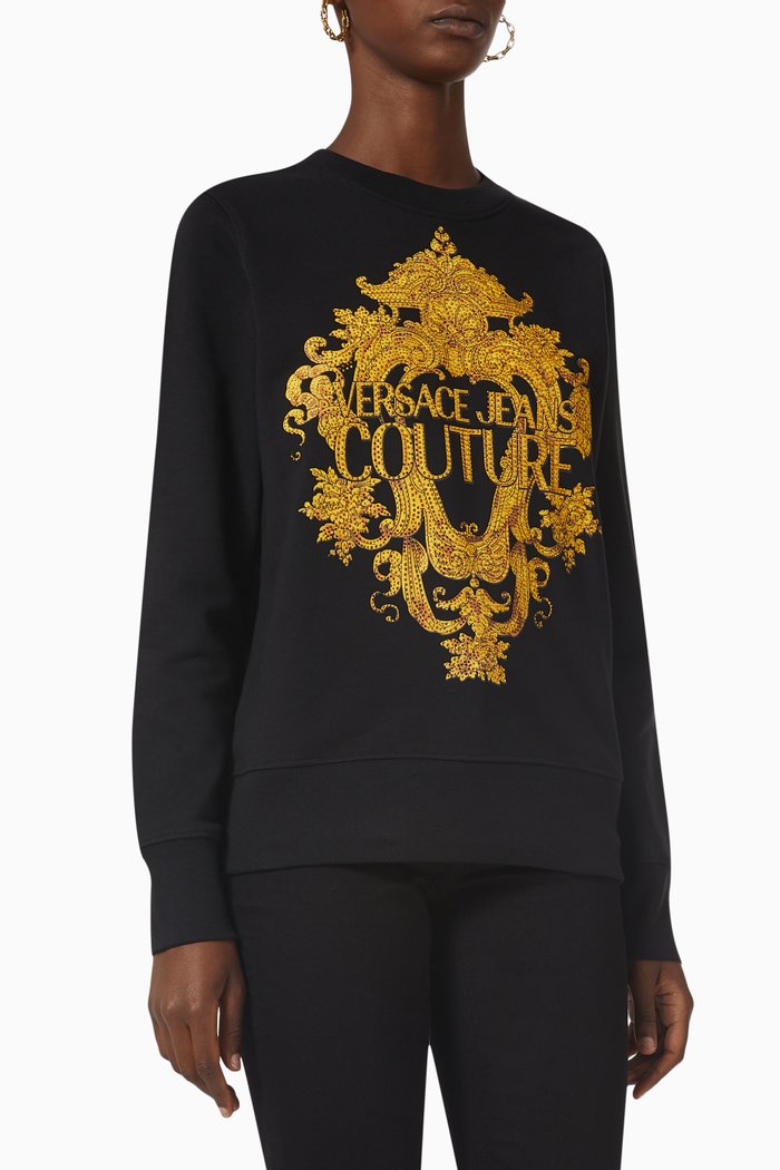 

Couture Logo Sweatshirt in Cotton-fleece, Black