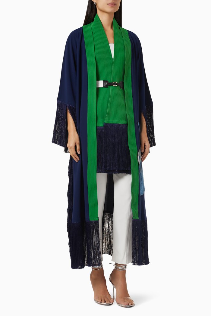 

Fringe Trim Jacket, Blue