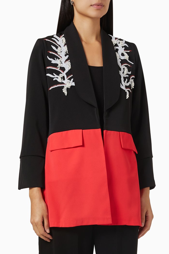 

Colour-block Blazer, Black