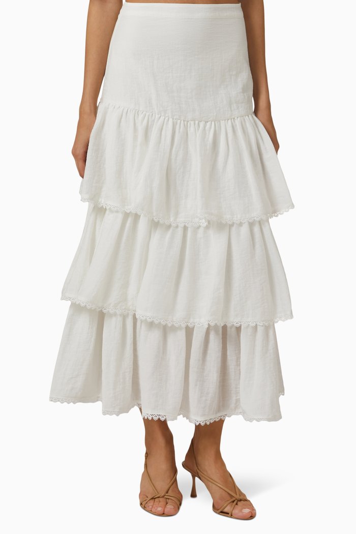 

Sinatra Midi Skirt, White