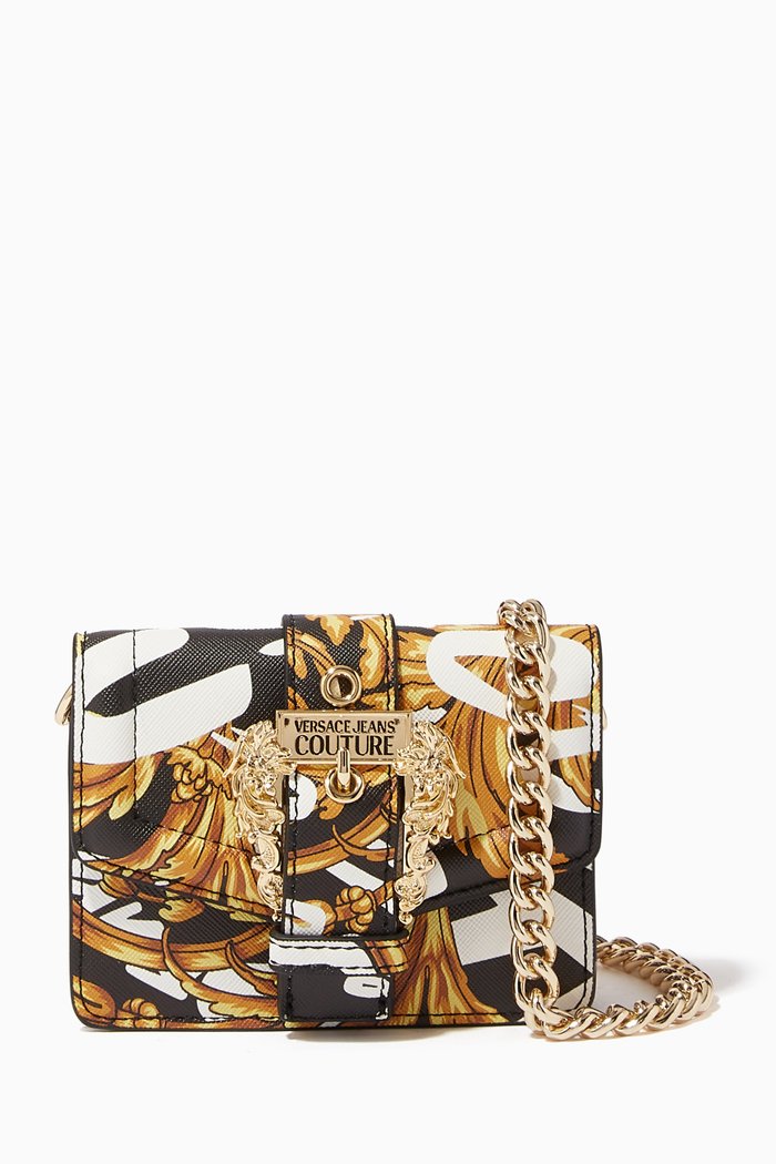 

Mini Couture 01 Wallet on Chain in Faux Leather, Black