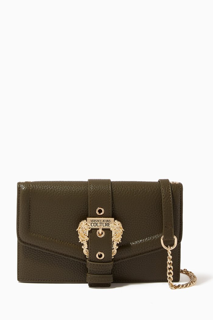 

Couture 1 Wallet on Chain in Grained Leather, Green