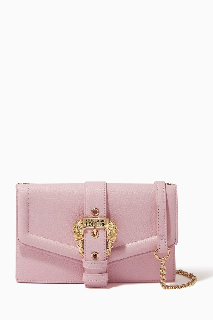 

Couture 1 Wallet on Chain in Grained Leather, Pink