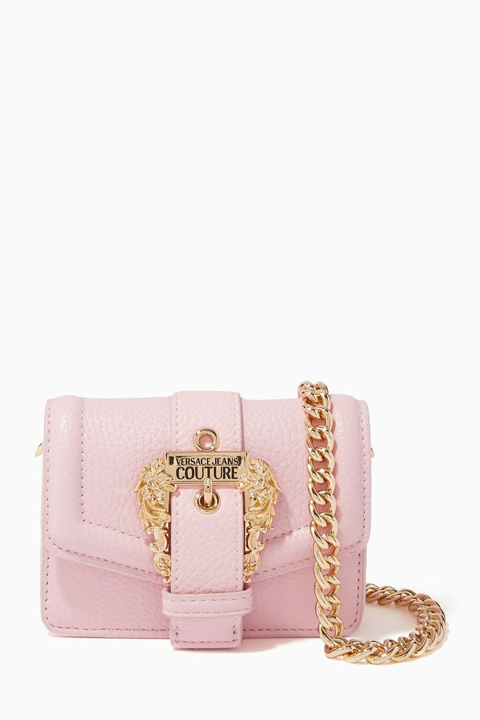 

Mini Couture 01 Wallet on Chain in Grained Leather, Pink