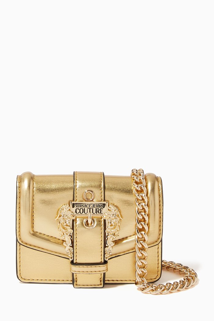 

Mini Couture 01 Wallet on Chain in Laminated Leather, Gold