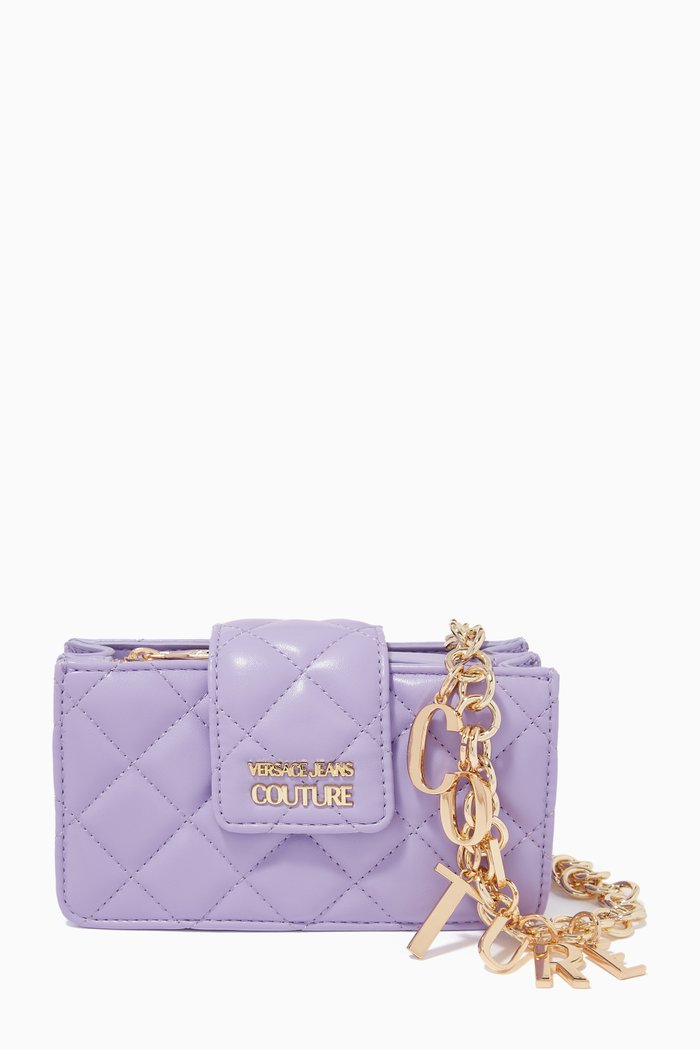 

Charms Couture Wallet on Chain in Quilted Faux Leather, Purple