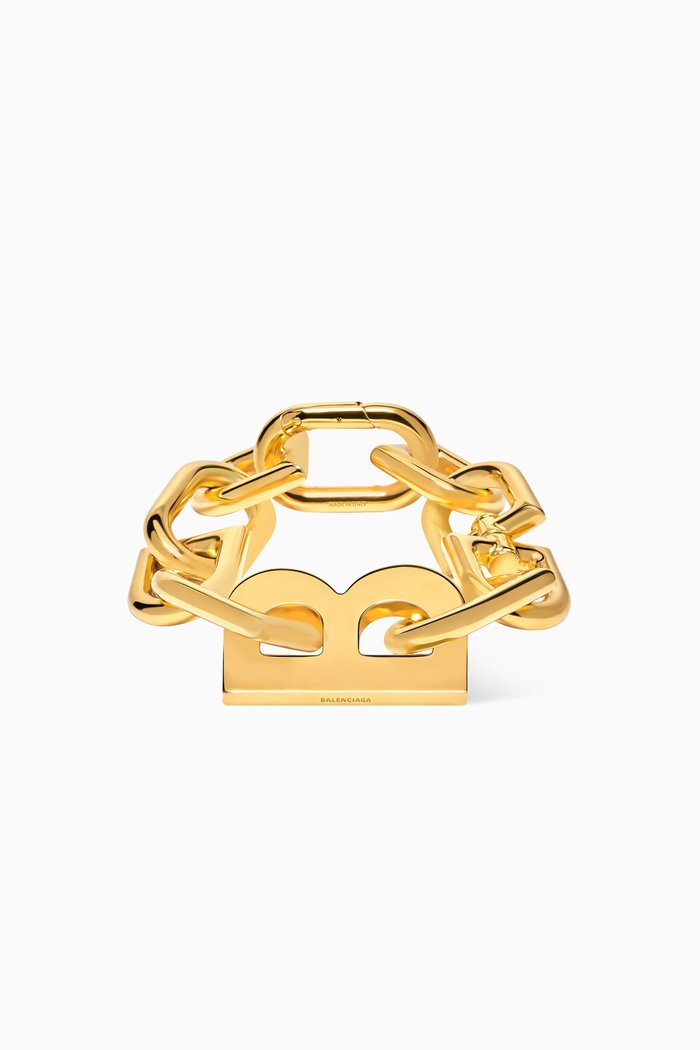 B Chain XXL Bracelet in Shiny Gold Brass