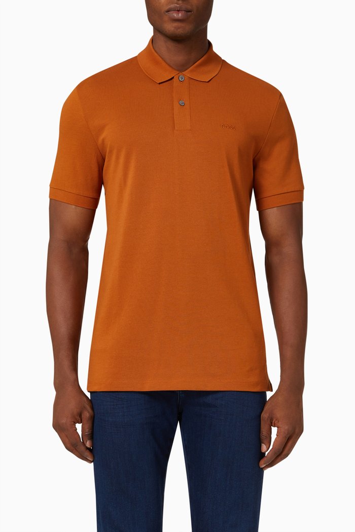 

Polo Shirt in Organic Cotton, Brown