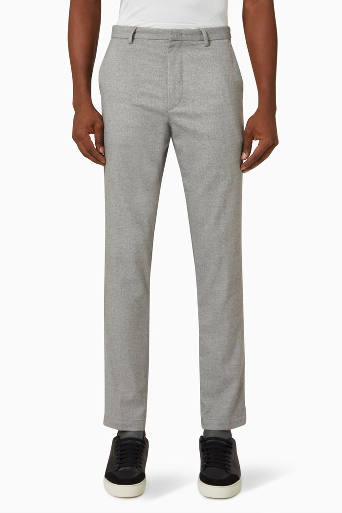 

Slim Fit Chinos in Mouliné Stretch Twill, Silver