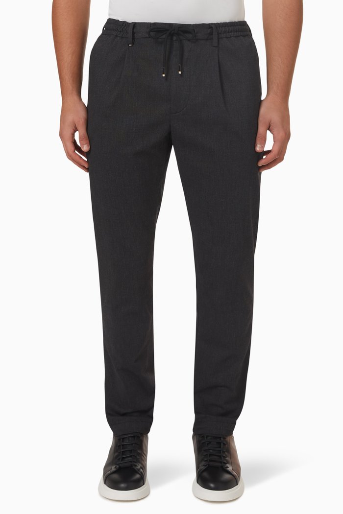 

Slim-fit Pants in Cotton Blend, Black