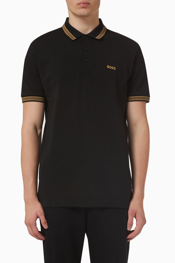 

Polo Shirt in Organic Cotton, Black