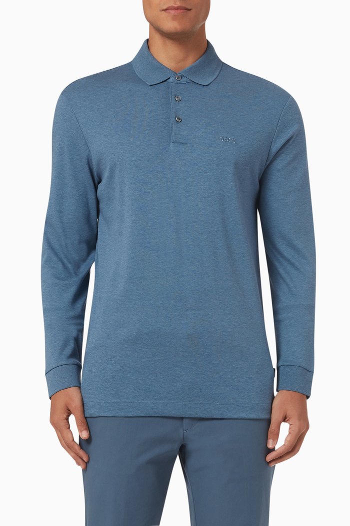 

Pado Polo Shirt in Cotton Knit, Blue