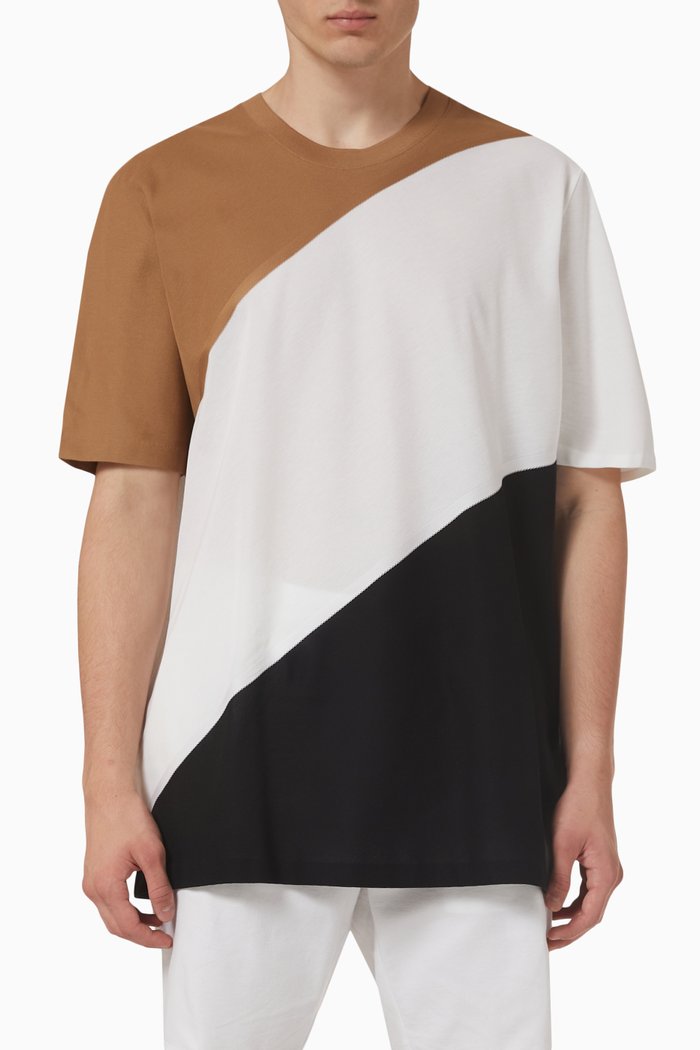 

Colour-block T-shirt in Cotton Jersey, Neutral
