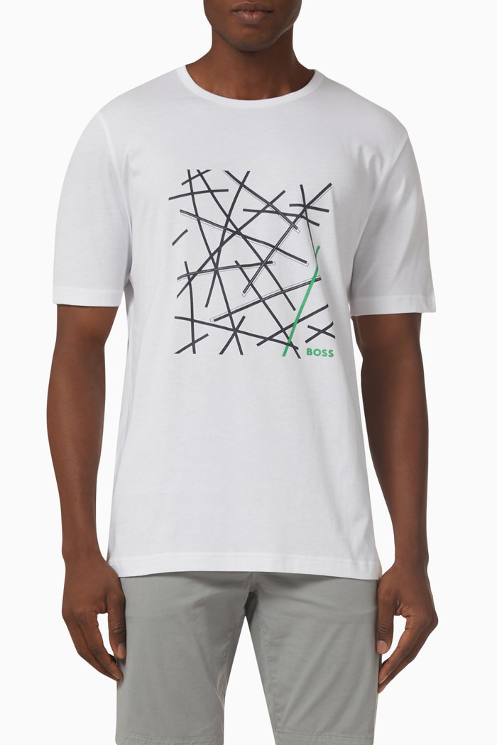 

Graphic Print T-shirt in Cotton Jersey, White