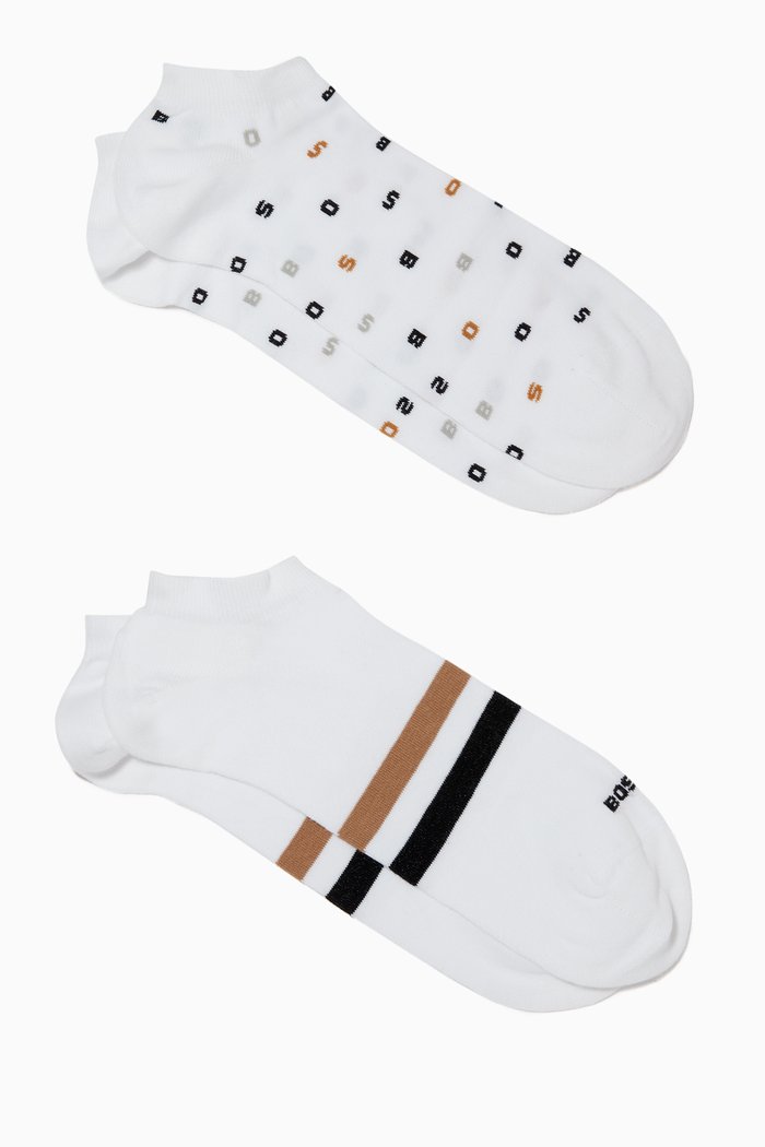 

Ankle Socks in Cotton, Set of 2, White