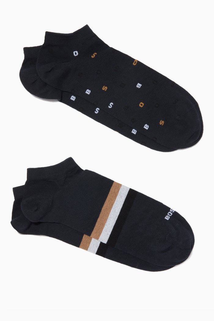

Ankle Socks in Cotton, Set of 2, Blue