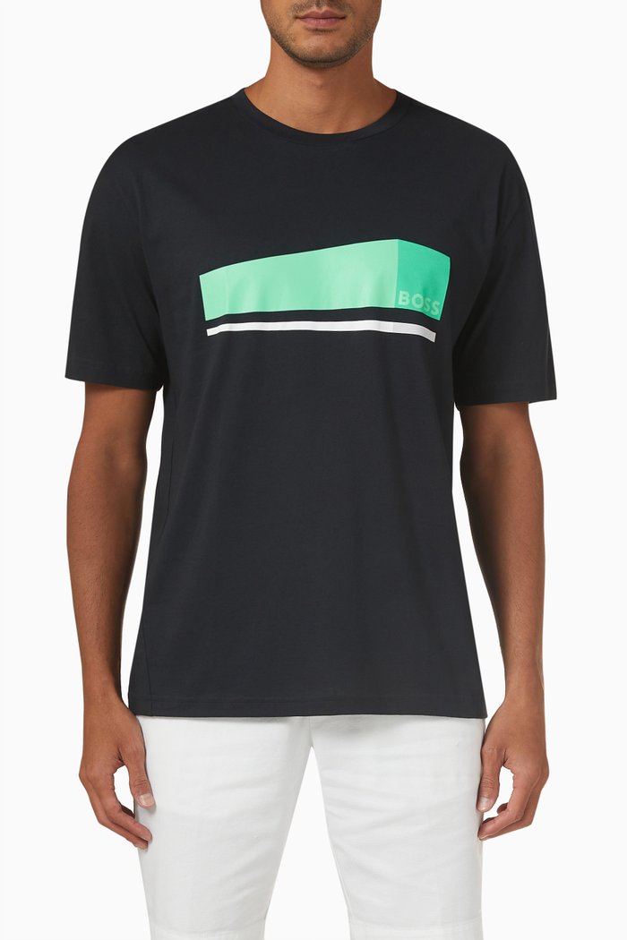 

Graphic T-shirt in Cotton Jersey, Blue
