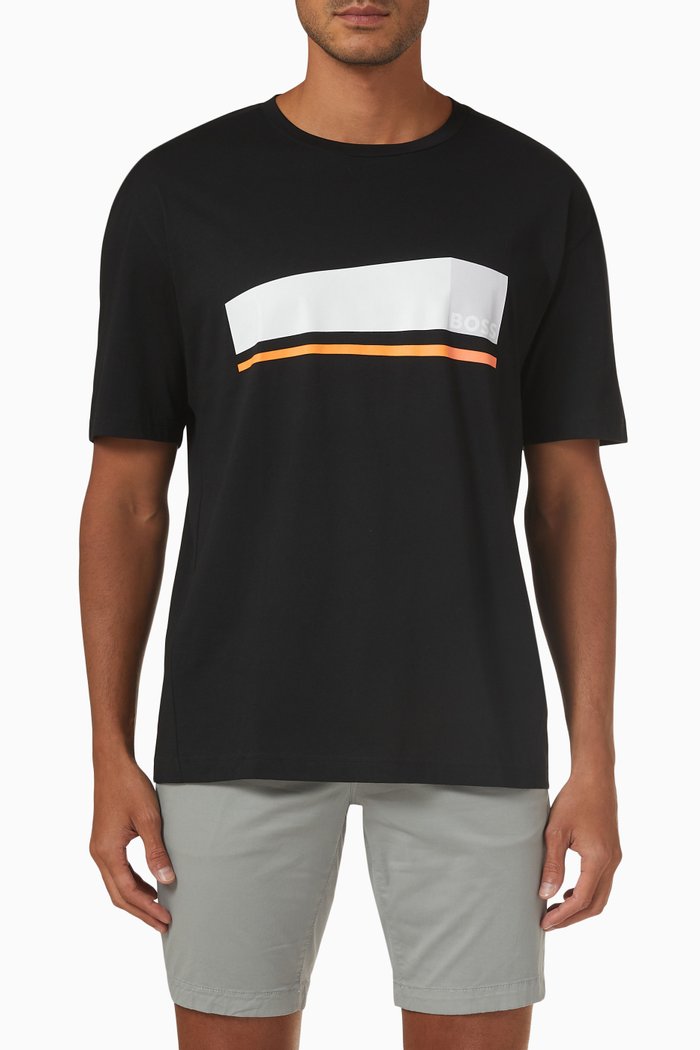 

Graphic T-shirt in Cotton Jersey, Black