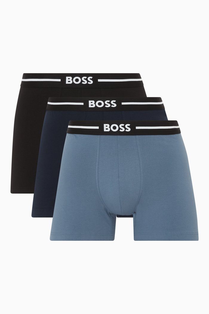 

Logo Waistband Boxers in Cotton, Set of Three, Multicolour
