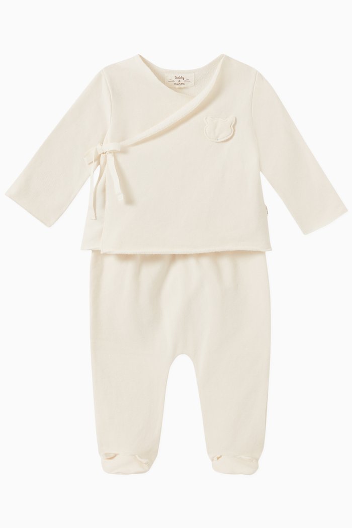 

Cat Patch Sleepsuit Set in Cotton, Neutral