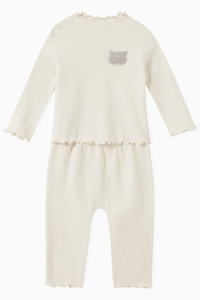 

Top & Pants Set in Ribbed knit, Neutral