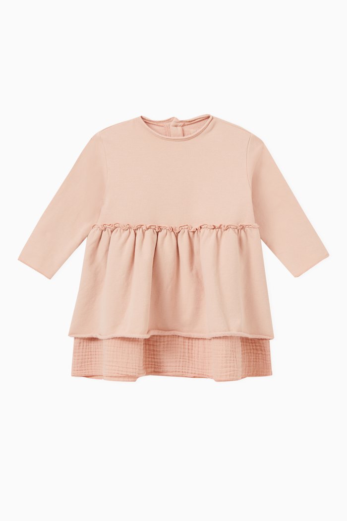 

Ruffle Dress in Cotton, Pink