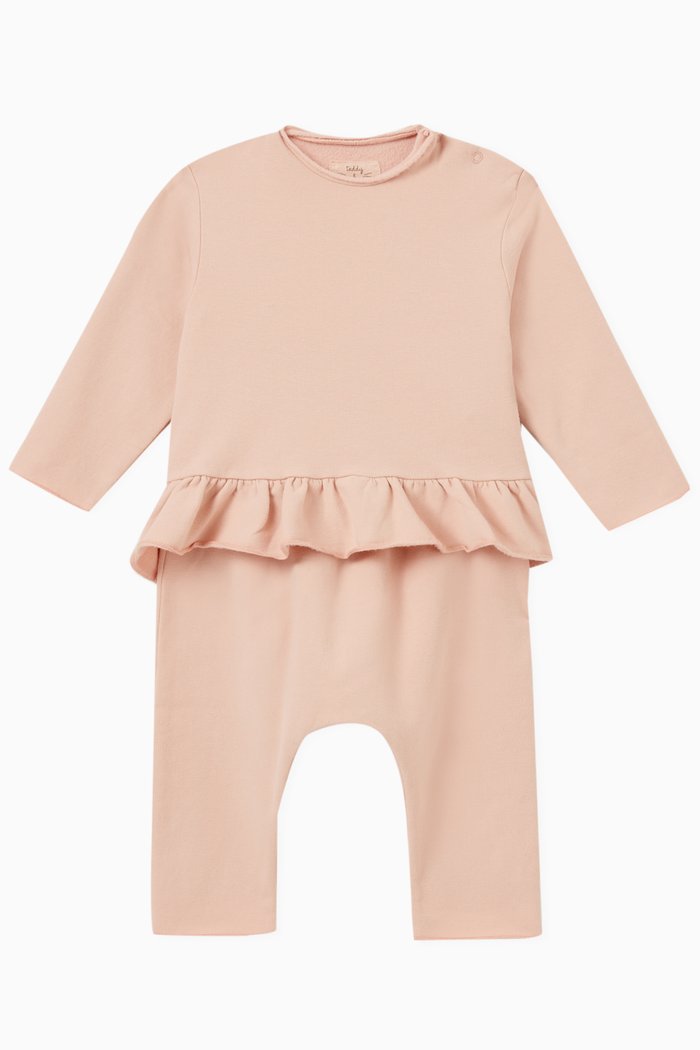 

Ruffle Top & Pants Set in Cotton, Pink