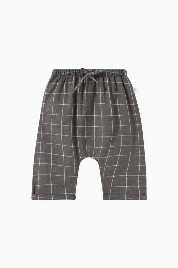 

Checked Pants in Cotton, Grey
