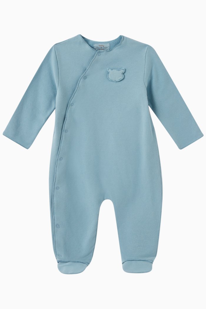

Cat Patch Sleepsuit in Cotton, Blue