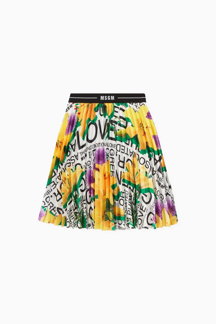 

Floral Logo Skirt in Polyester, Multicolour