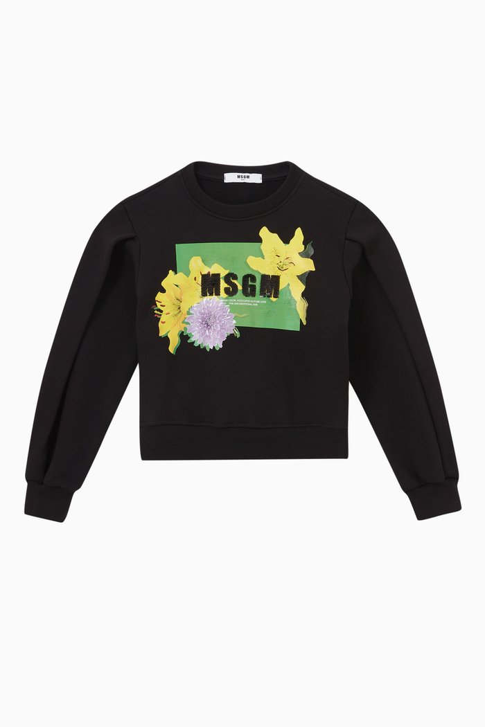 

Logo Print Sweatshirt in Cotton, Black