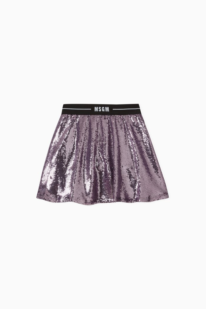 

Logo Sequinned Skirt, Purple